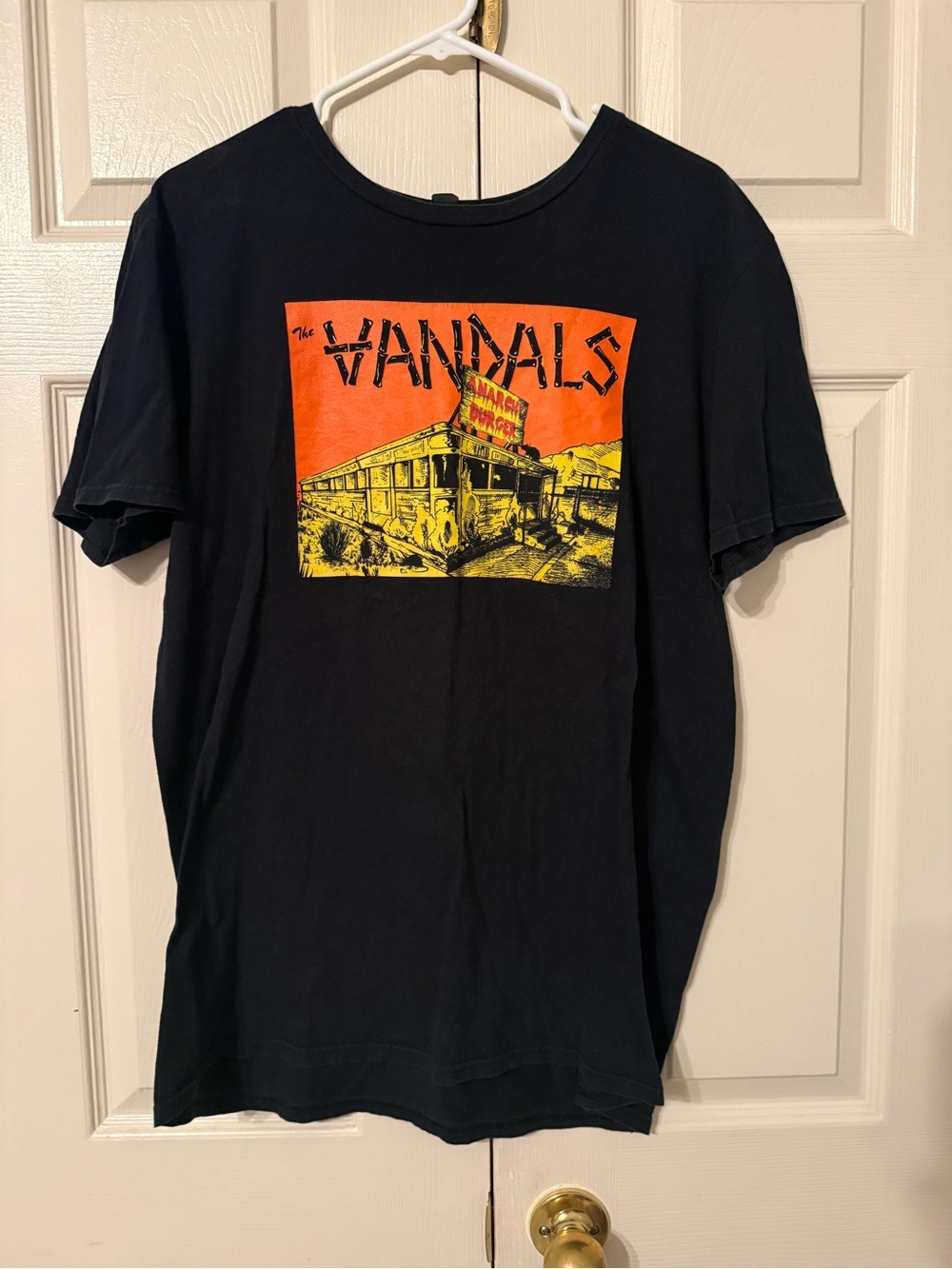 Graphic Tee - Black with Orange & Yellow Print
